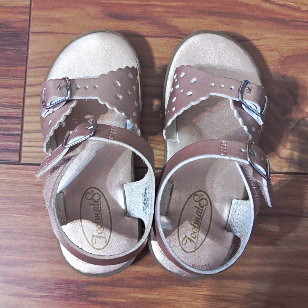 Footmates  Sandals Rose Gold Size 8. Worn once for her birthday.